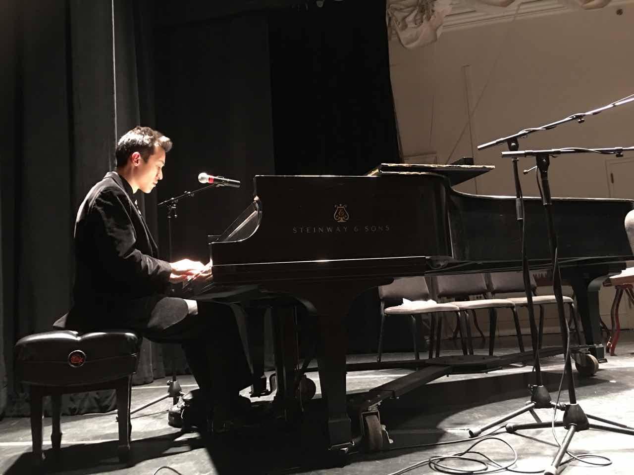 david playing piano